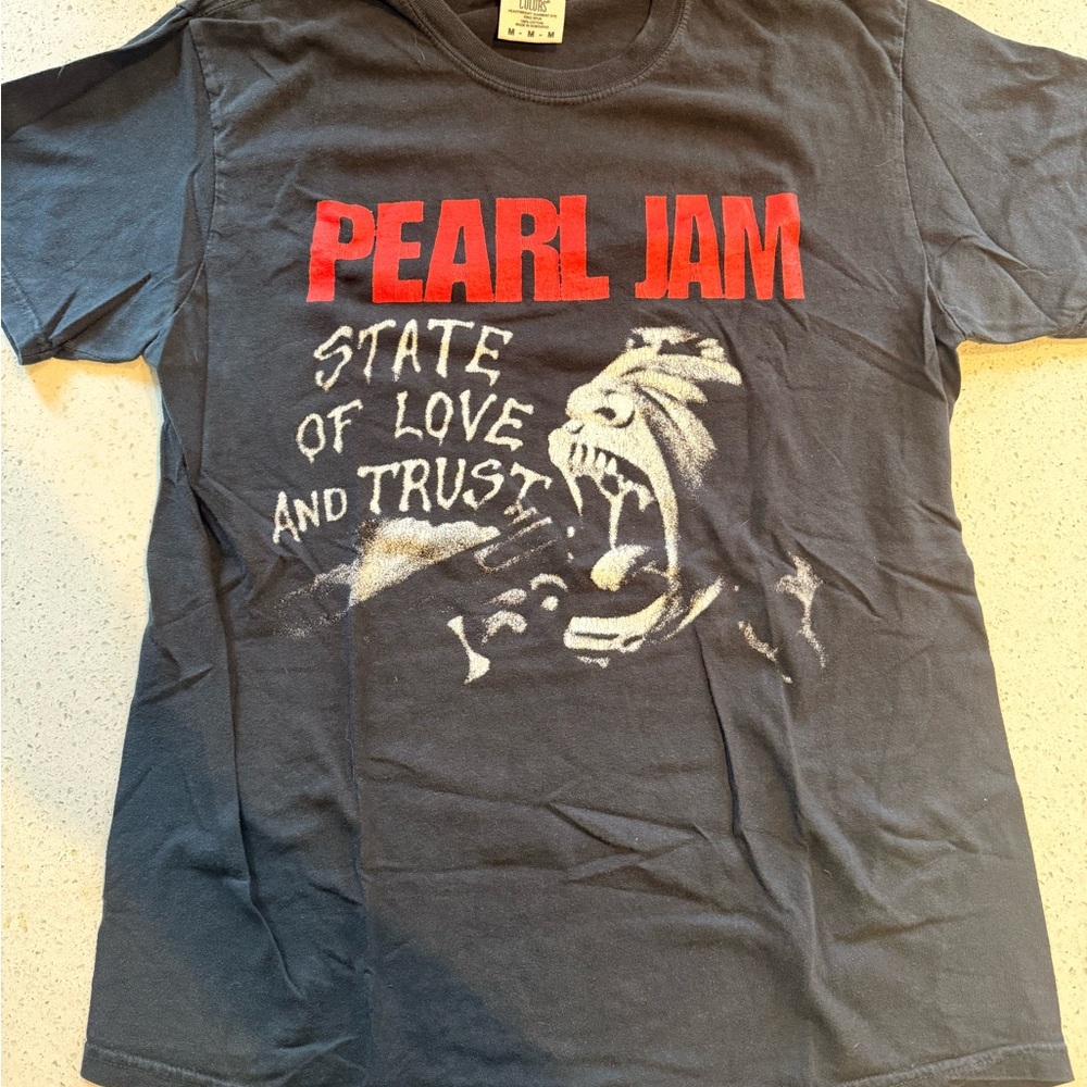 Pearl Jam 'State of Love and Trust' T-Shirt Comfort Colors Size Medoum